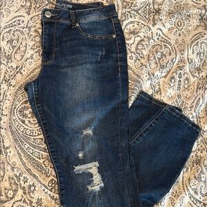 Maurices Women's Blue Distressed Hi-rise Skinny Jeans